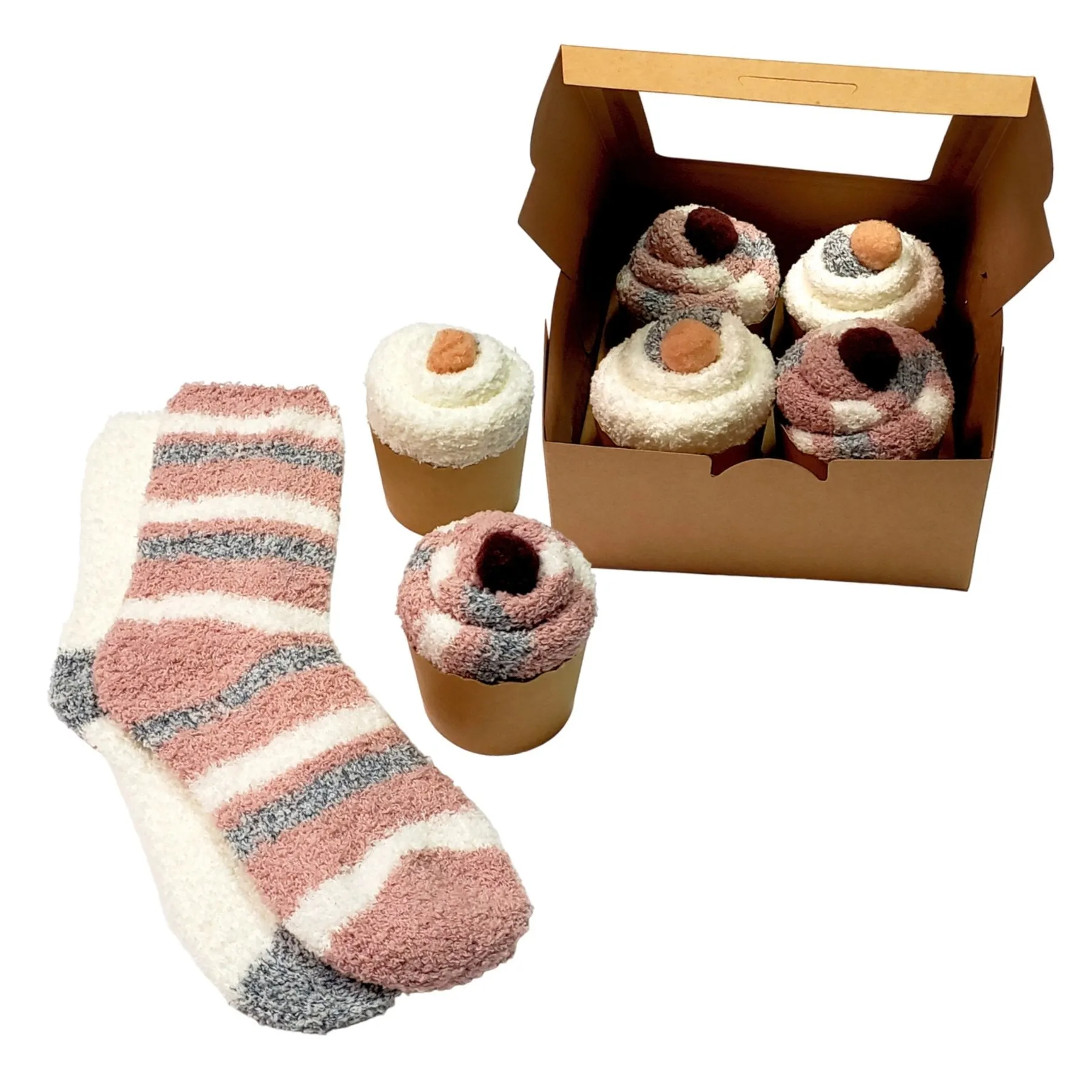 Minimalist Cozy Cupcake Socks Gift for Her