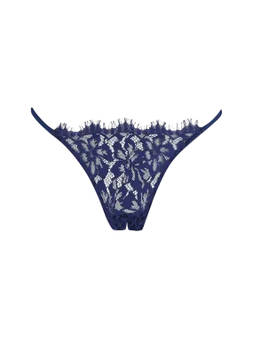 Muse by Coco de Mer Beatrice Open Thong in Navy