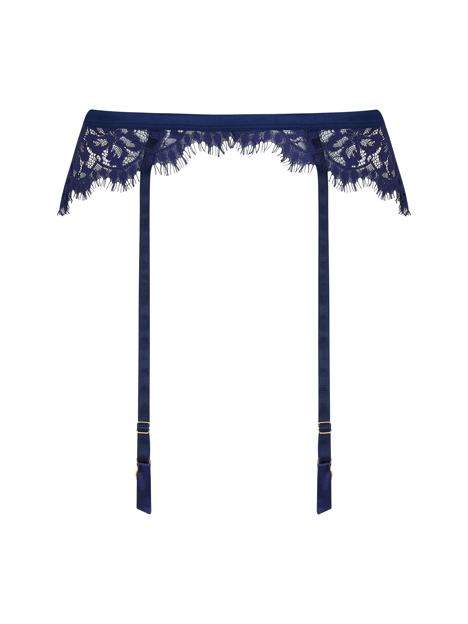 Muse by Coco de Mer Beatrice Suspender Belt in Navy