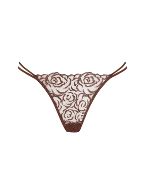 Muse by Coco de Mer Rosalia Brazilian Knicker in Cocoa