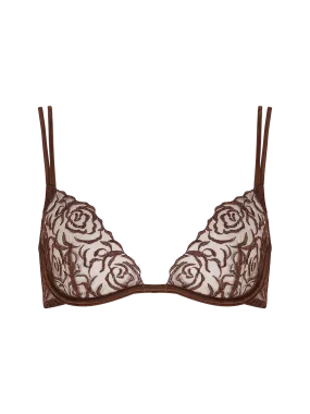 Muse by Coco de Mer Rosalia Plunge Bra in Cocoa