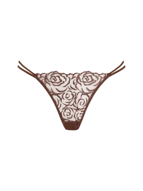 Muse by Coco de Mer Rosalia Thong in Cocoa