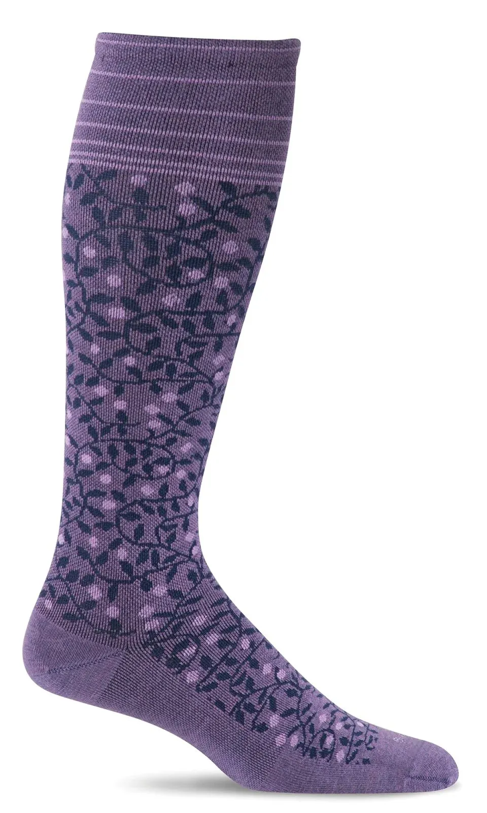 New Leaf Women's Bamboo/Merino Firm Graduated Compression Socks in Plum