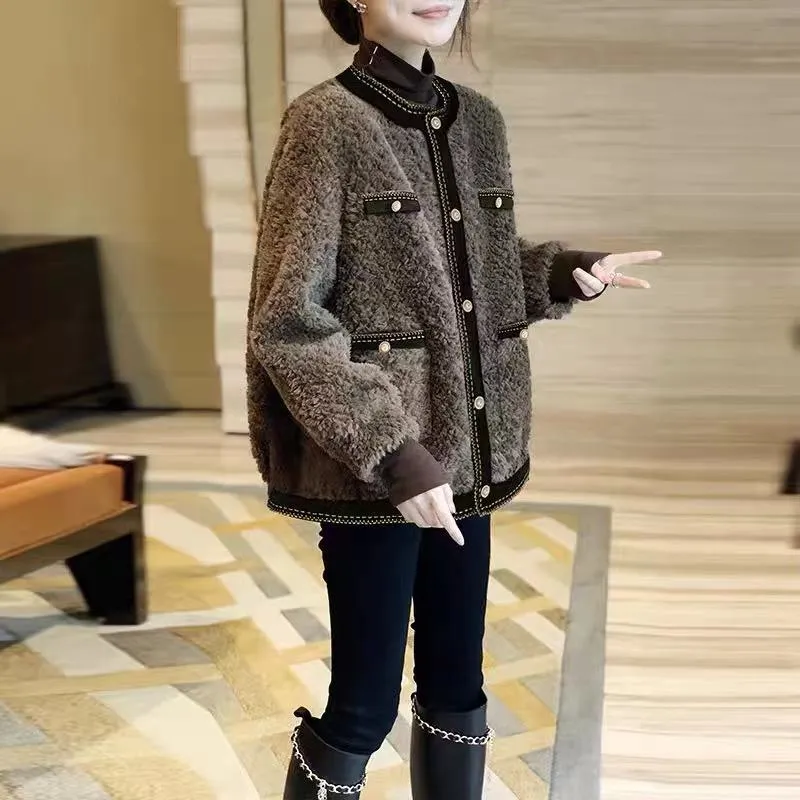 Open Front Chic Brown Teddy Coat