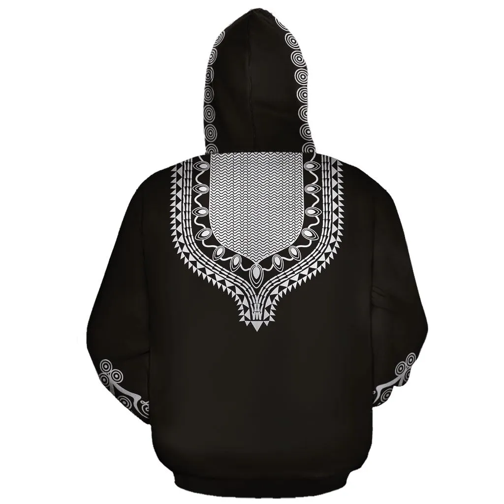 Printed Dashiki Color Black All-over Hoodie