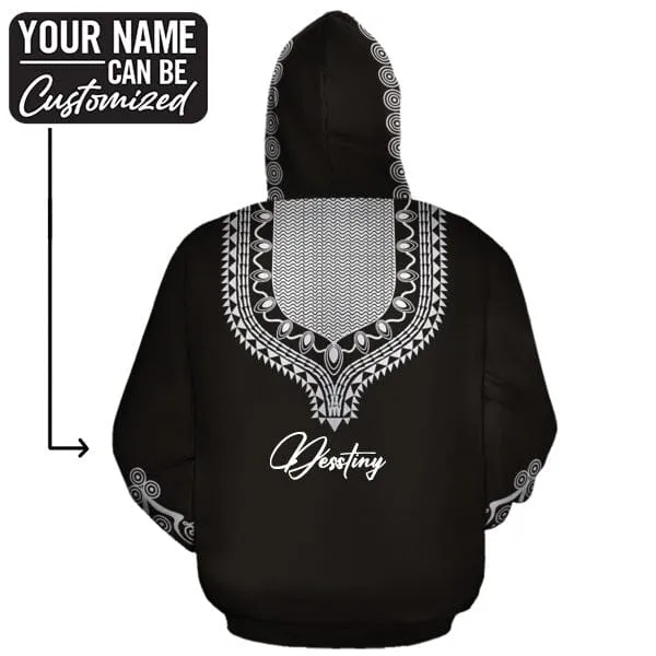 Printed Dashiki Color Black All-over Hoodie