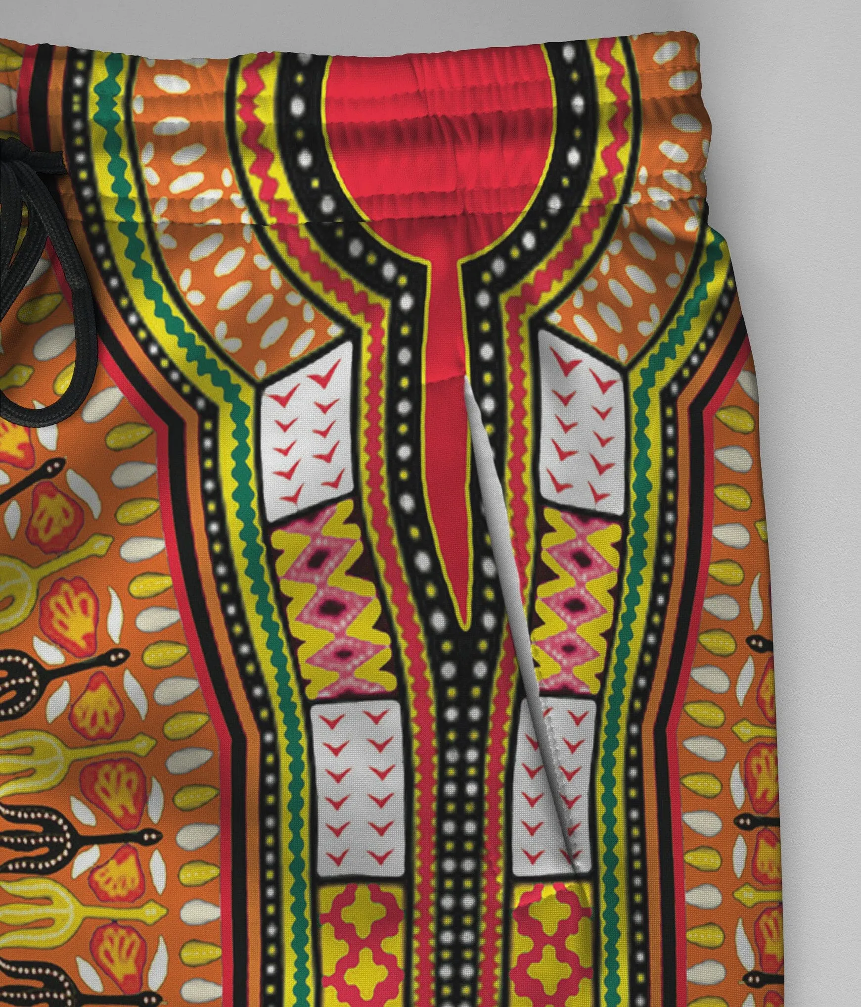 Printed Dashiki In Orange Joggers