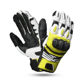 R-tech Rocco  Motorbike Gloves  Black Yellow Flouro