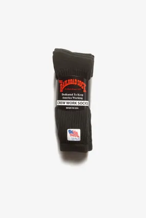 Railroad Sock - 3 Pack Crew Socks - Black