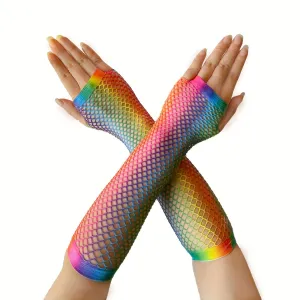 Rainbow Gradient Half Finger Gloves Perfect for LGBT Pride Parties