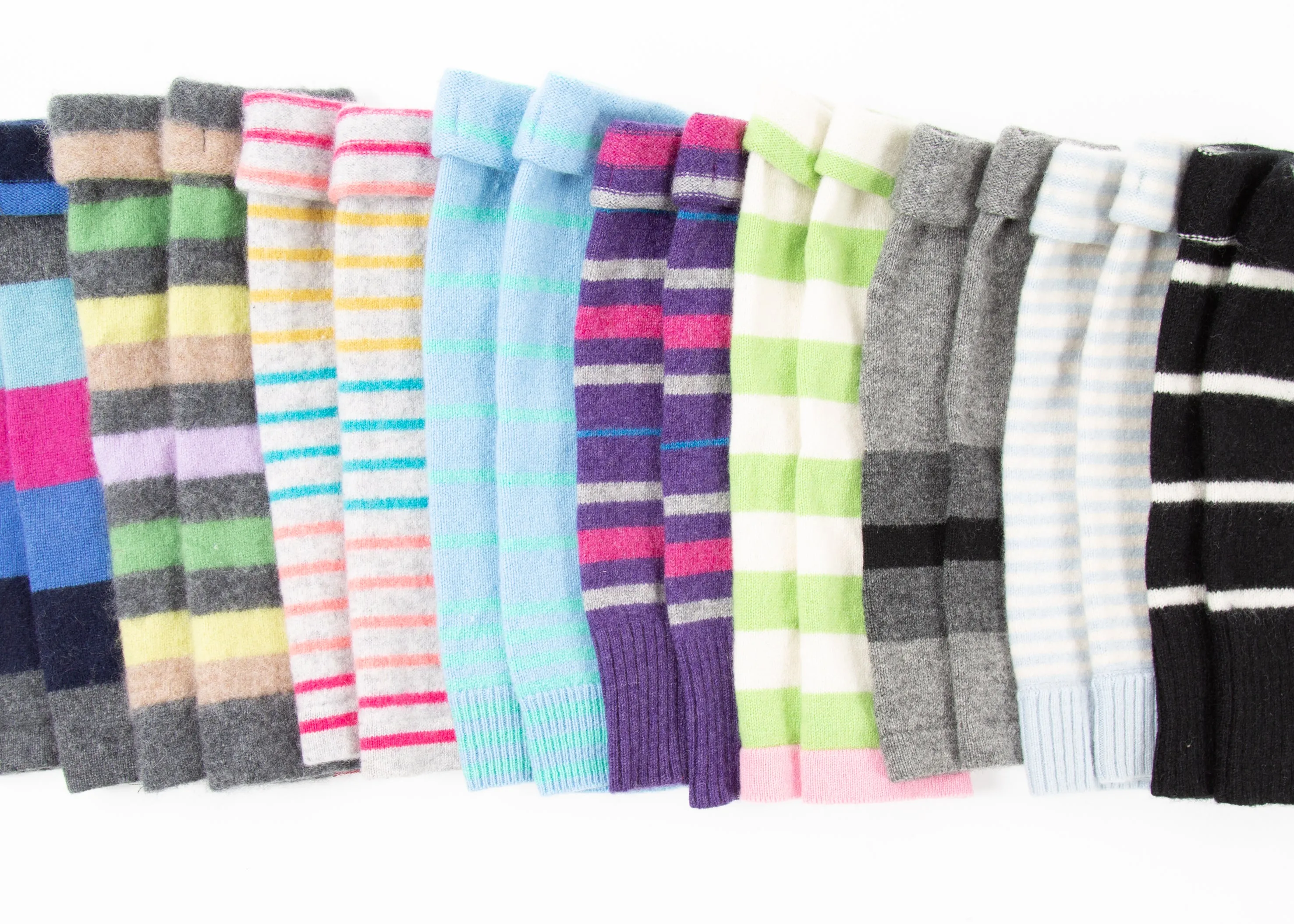 Random Lucky Dip Stripe Cashmere Fingerless Gloves