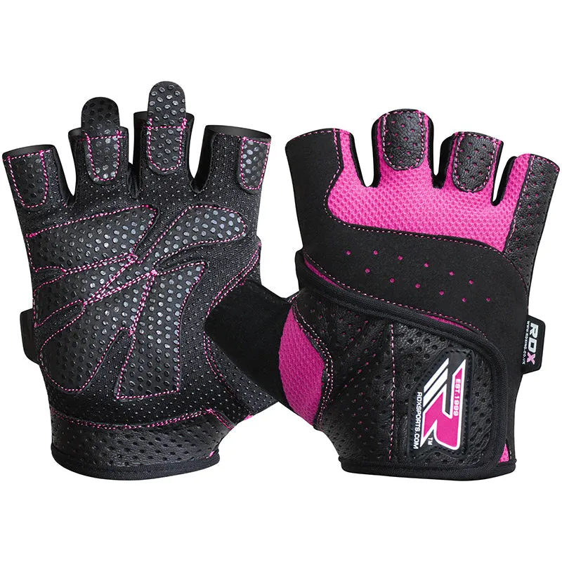 RDX S5 Pink Fingerless Gym Gloves