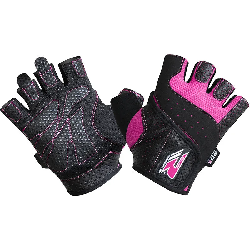 RDX S5 Pink Fingerless Gym Gloves