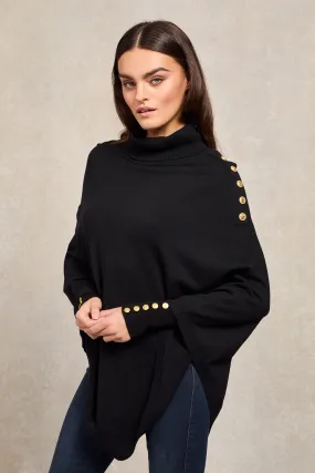 Roll Neck Cape (Black)