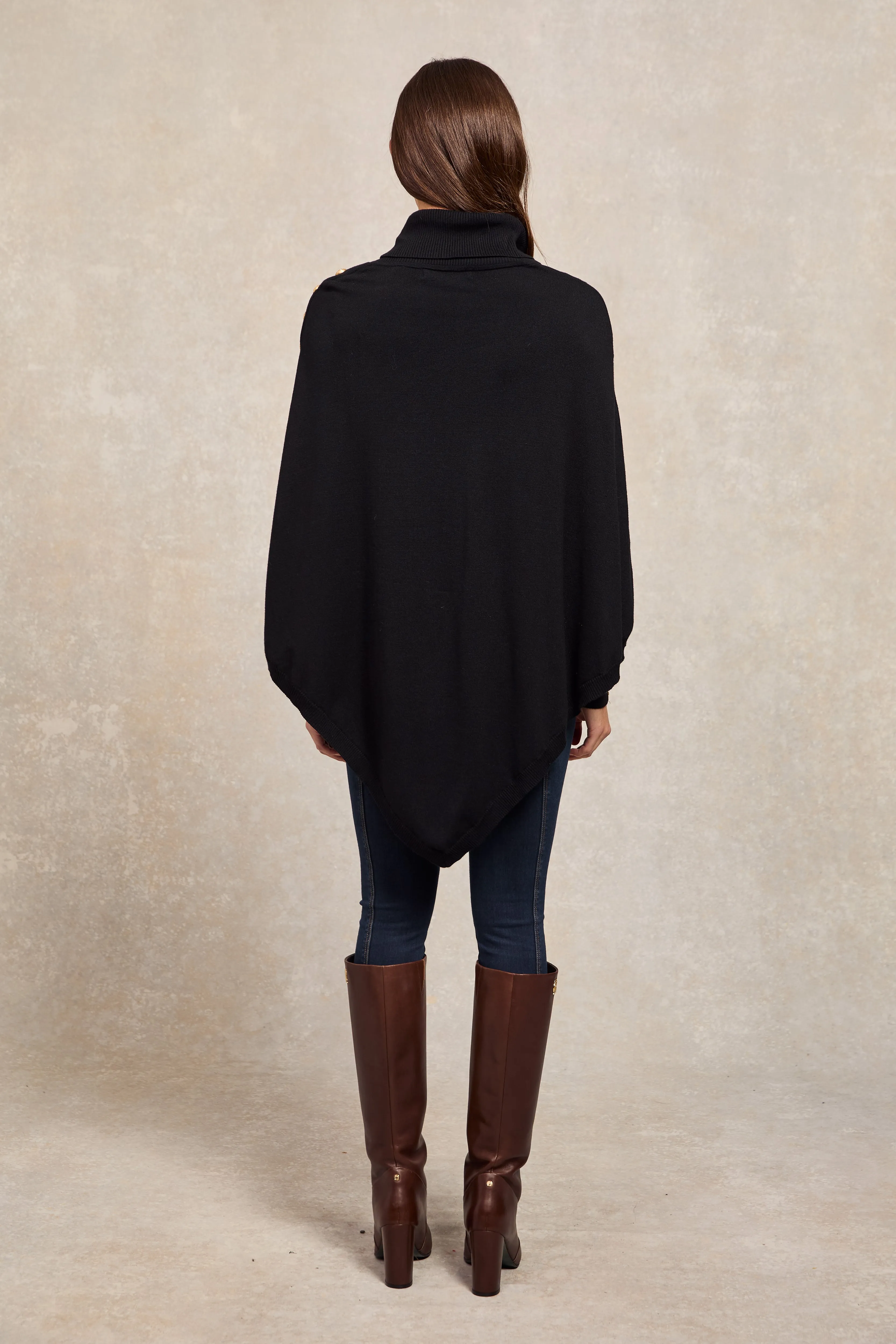 Roll Neck Cape (Black)