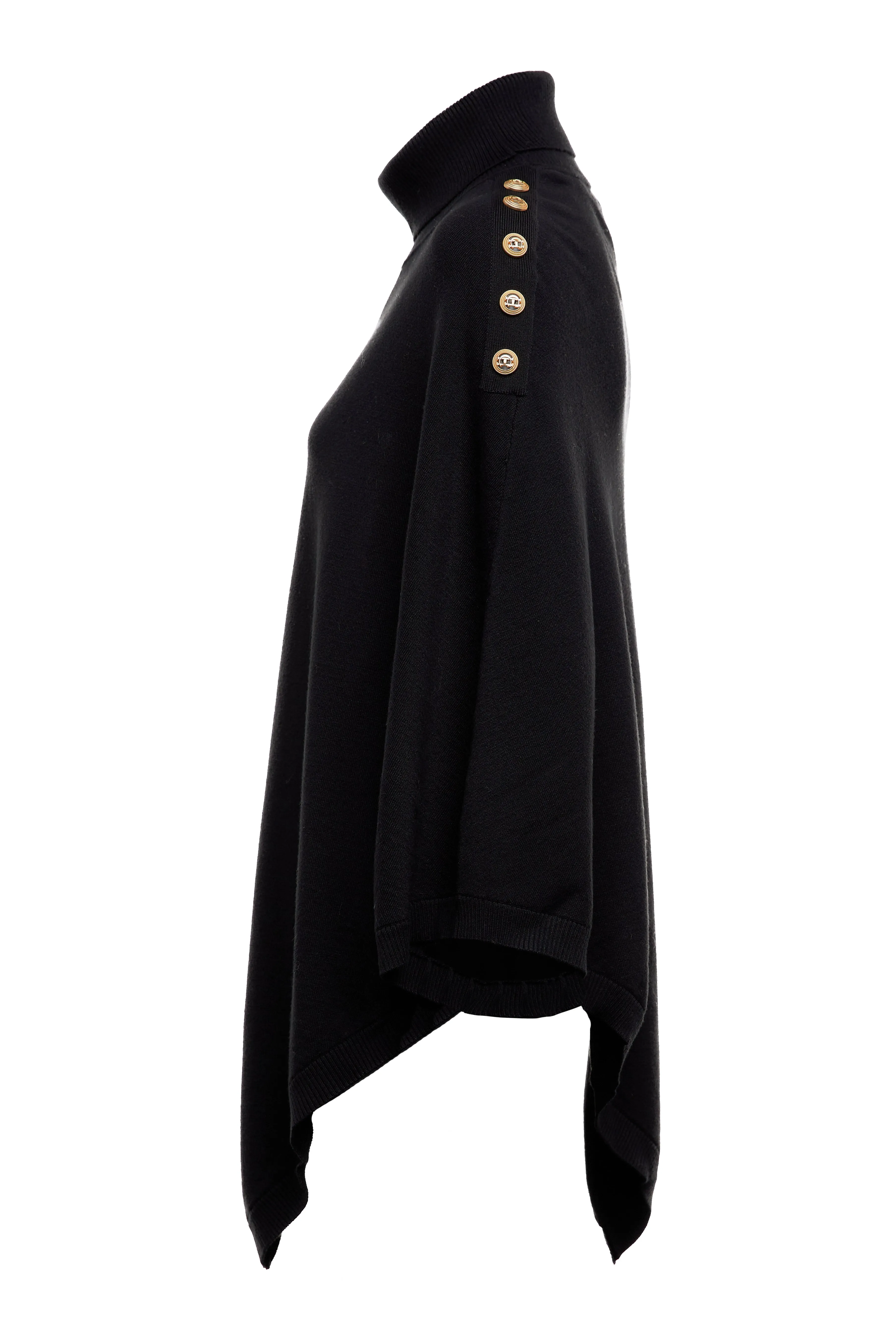 Roll Neck Cape (Black)