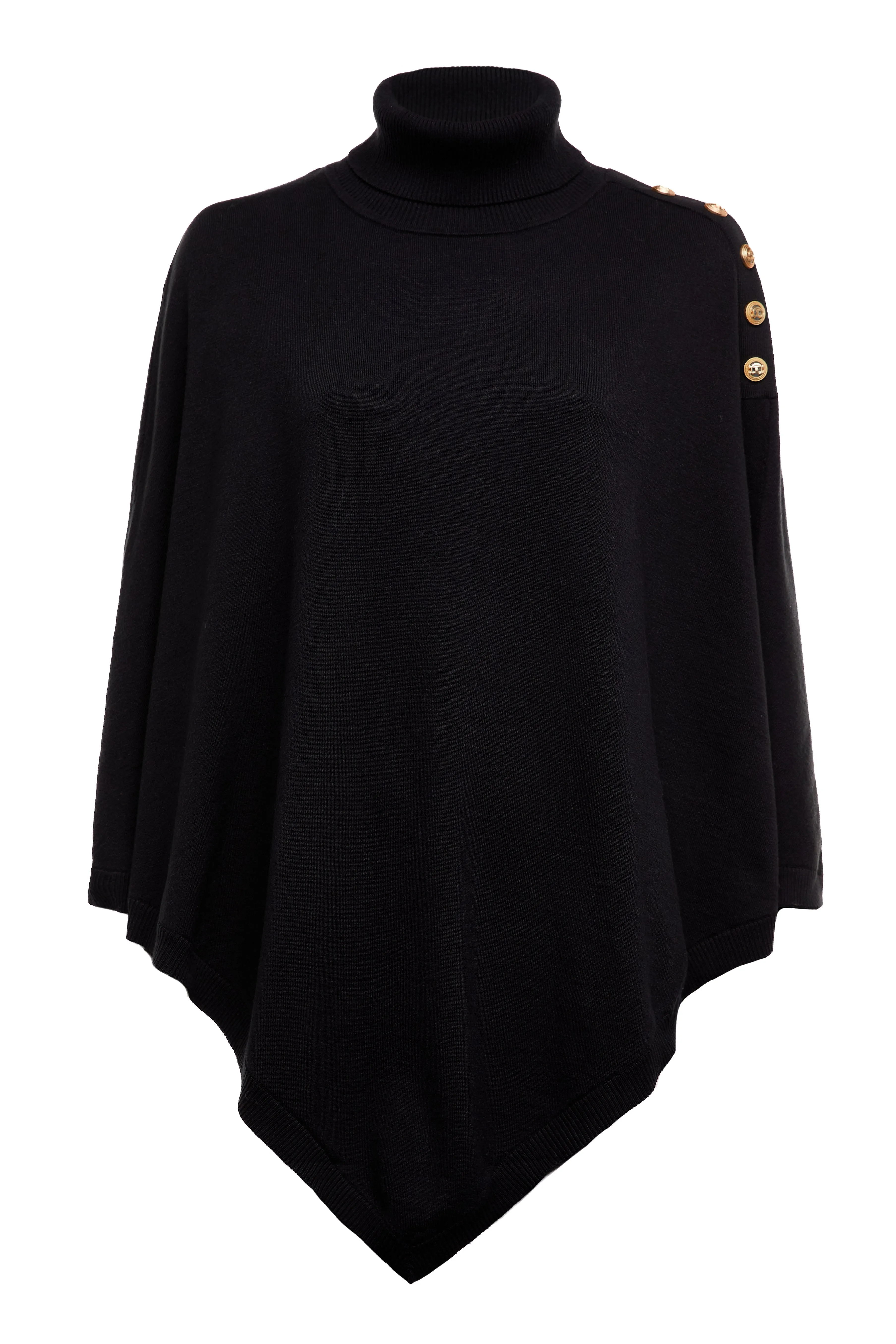 Roll Neck Cape (Black)