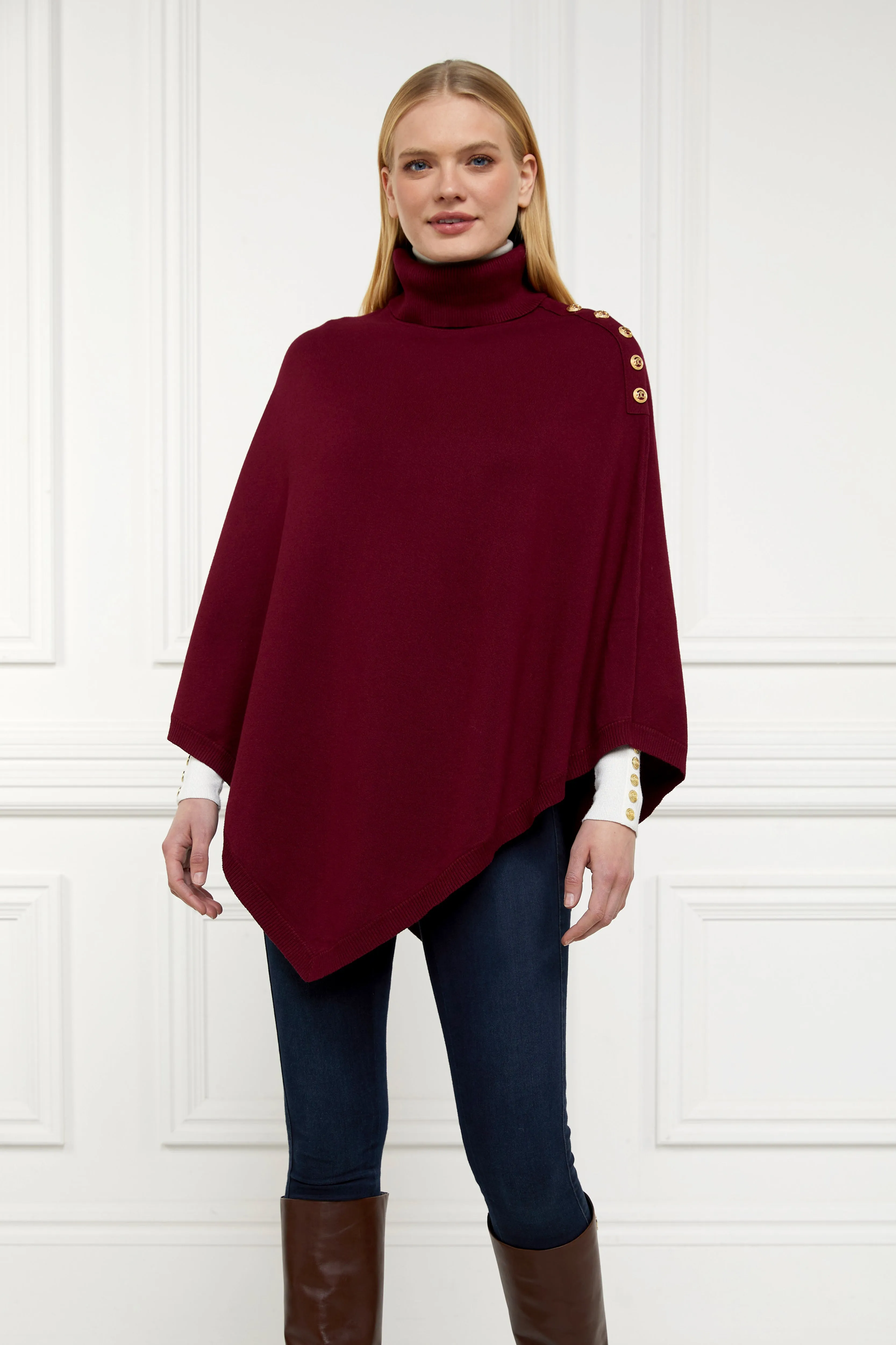 Roll Neck Cape (Wine)