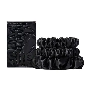 Slip Midi/Large Scrunchies Set - Black