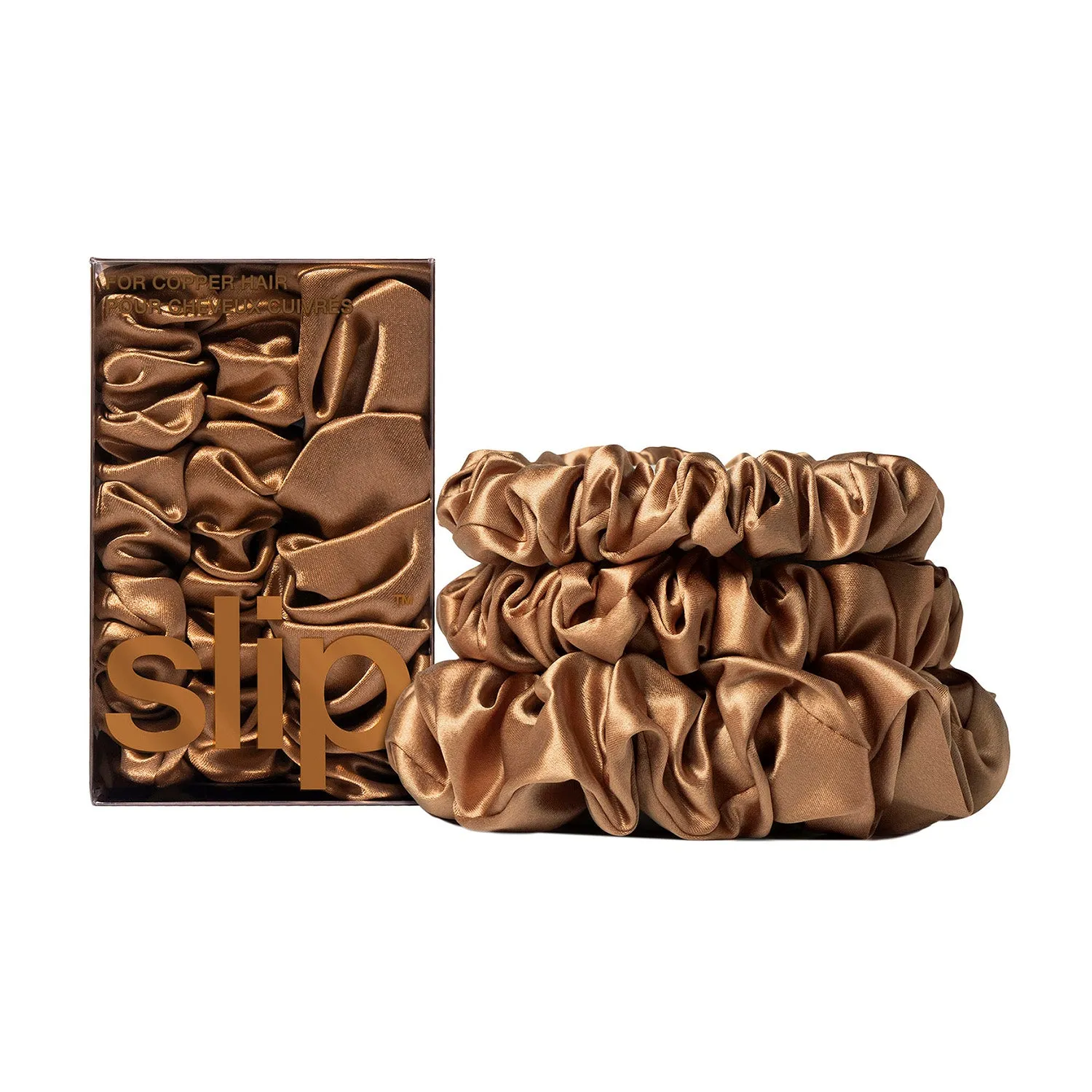 Slip Midi/Large Scrunchies Set - Copper