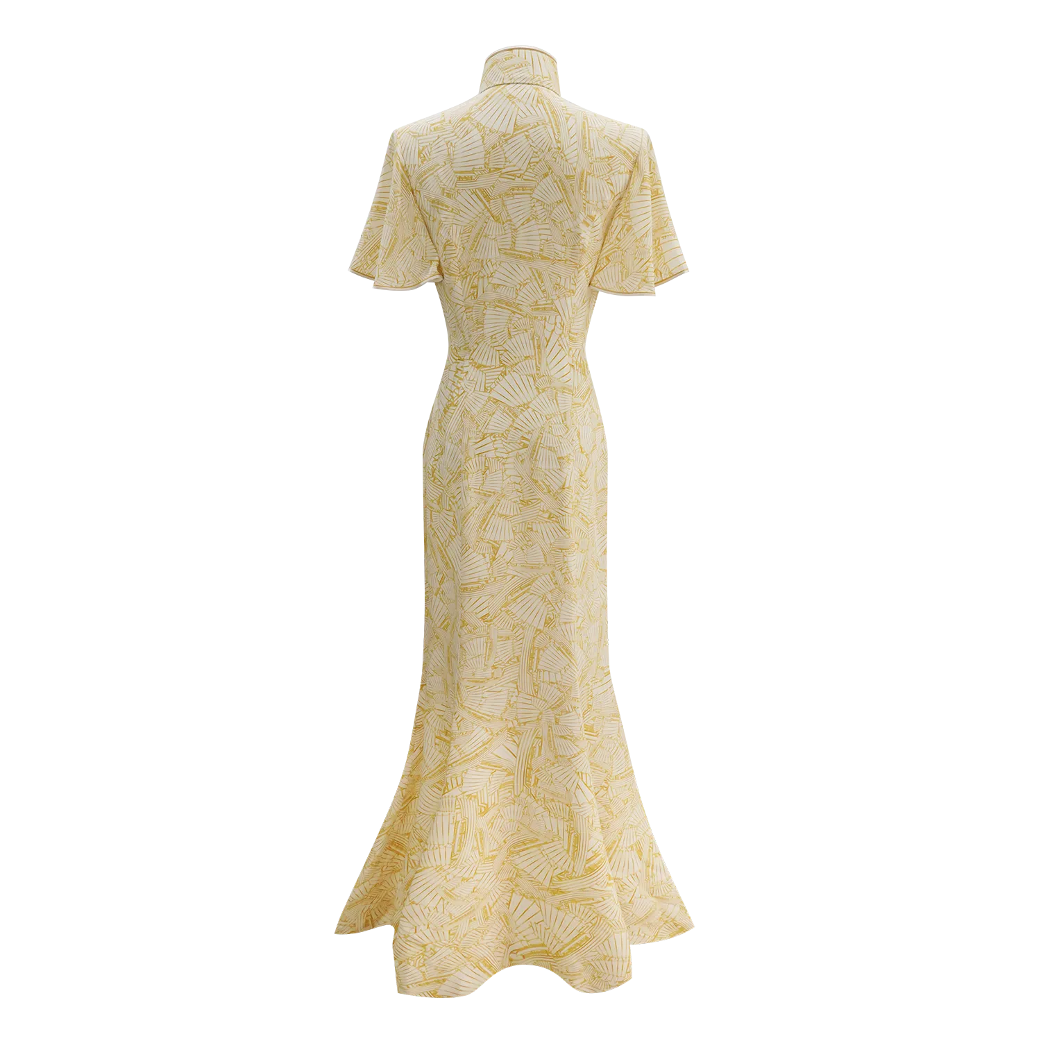 SPARKLE BY KAREN CHAN x  HK Heritage Museum【JUNK PARTY】Masterpiece Collection 100% Silk Cheongsam Wedding Gown  (Butterfly Sleeve / Regular Fit) (帆船) (嫁囍金紅)