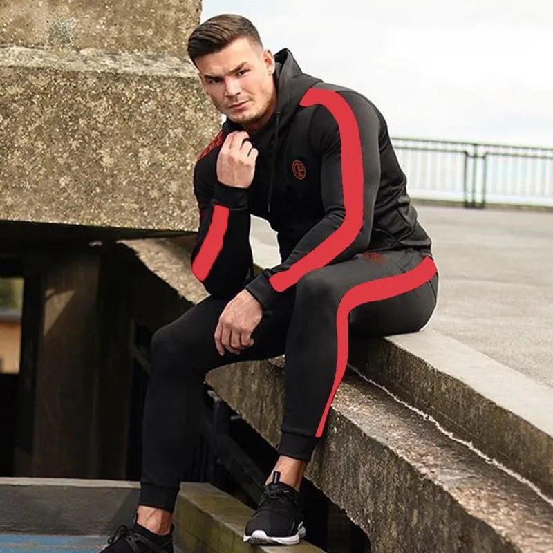 Sport Man Tracksuit Running Gym Men Set Sport Clothing Set Joggers Fitness Bodybuilding Sports Suits Mens Hoodie Pants Suit Men