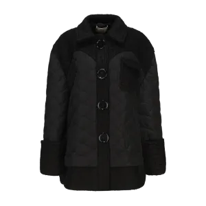 Teddy Quited Coat -Black