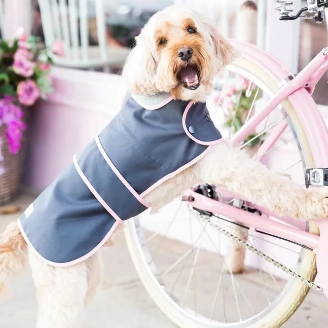 'The Melody' Grey & Pink Luxury Dog Coat