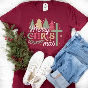 Trees Merry Christmas Multicolor Unisex Shirt