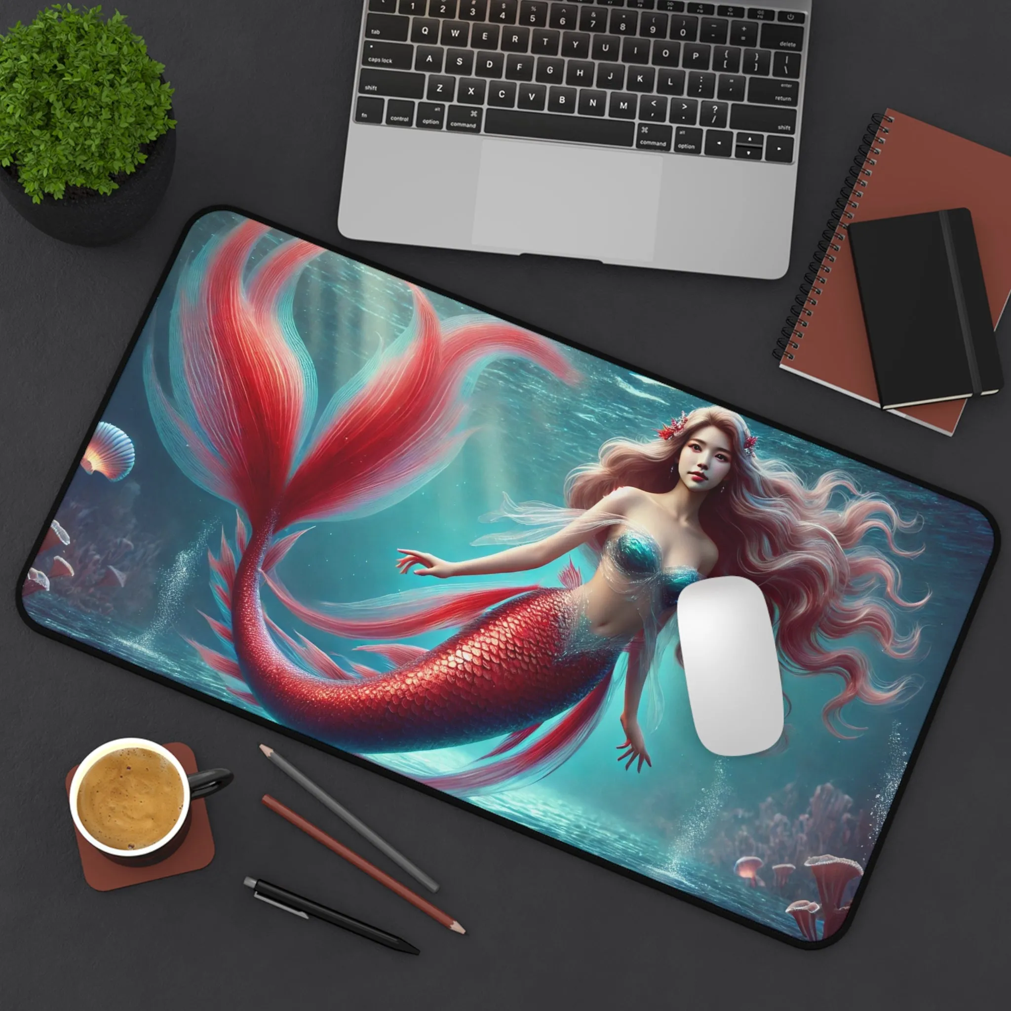 Tropical Goddess: Vibrant Mermaid Computer Pad