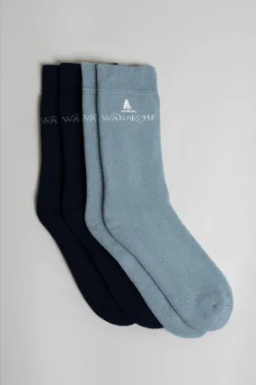 Unisex Solid Logo Socks 2-Pack