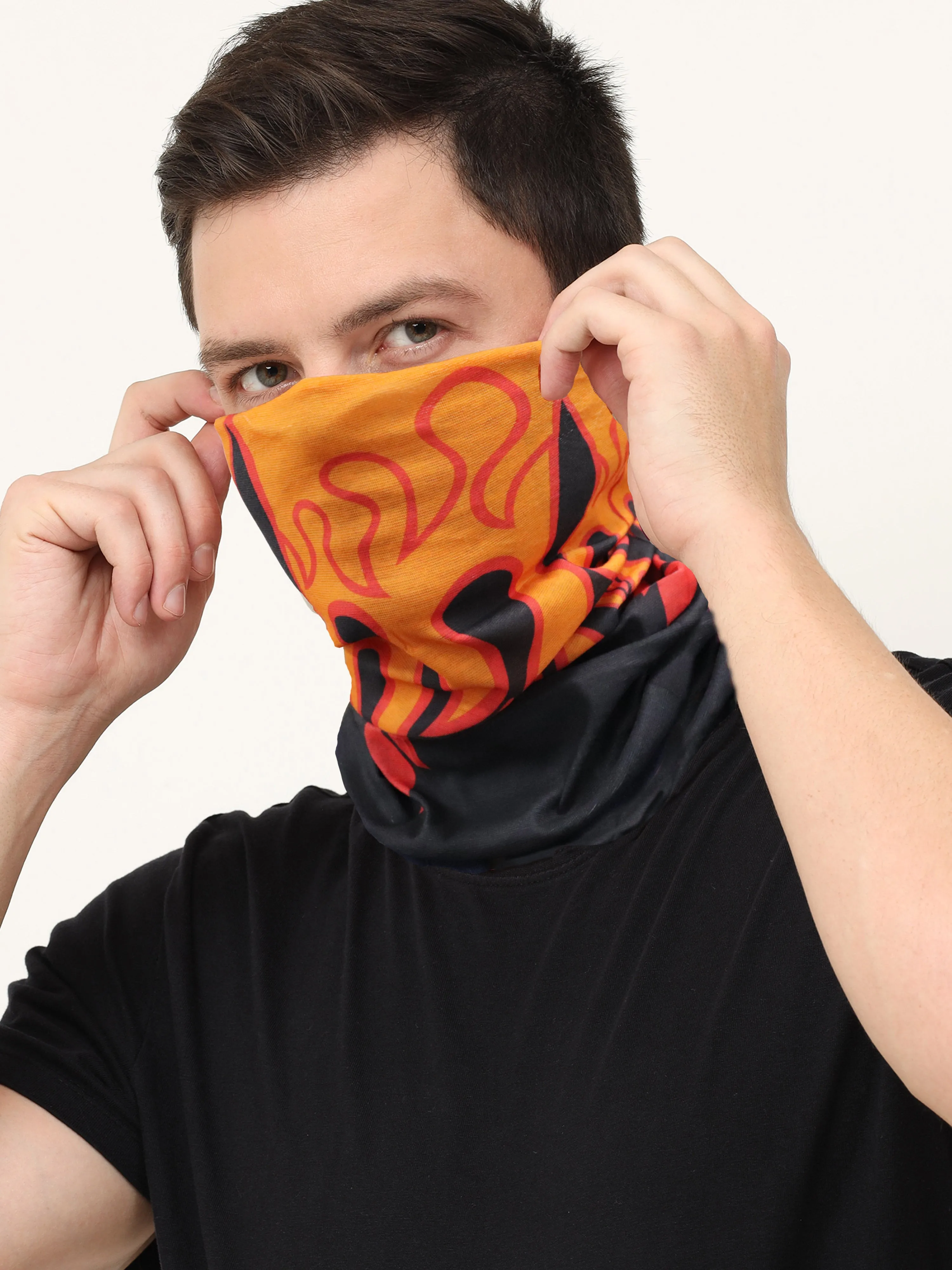 UrGear Men Women Unisex Adults and Kids Red Black Printed Bamboo Anti Microbial Multipurpose FREE SIZE Bandana Online India - urgear.