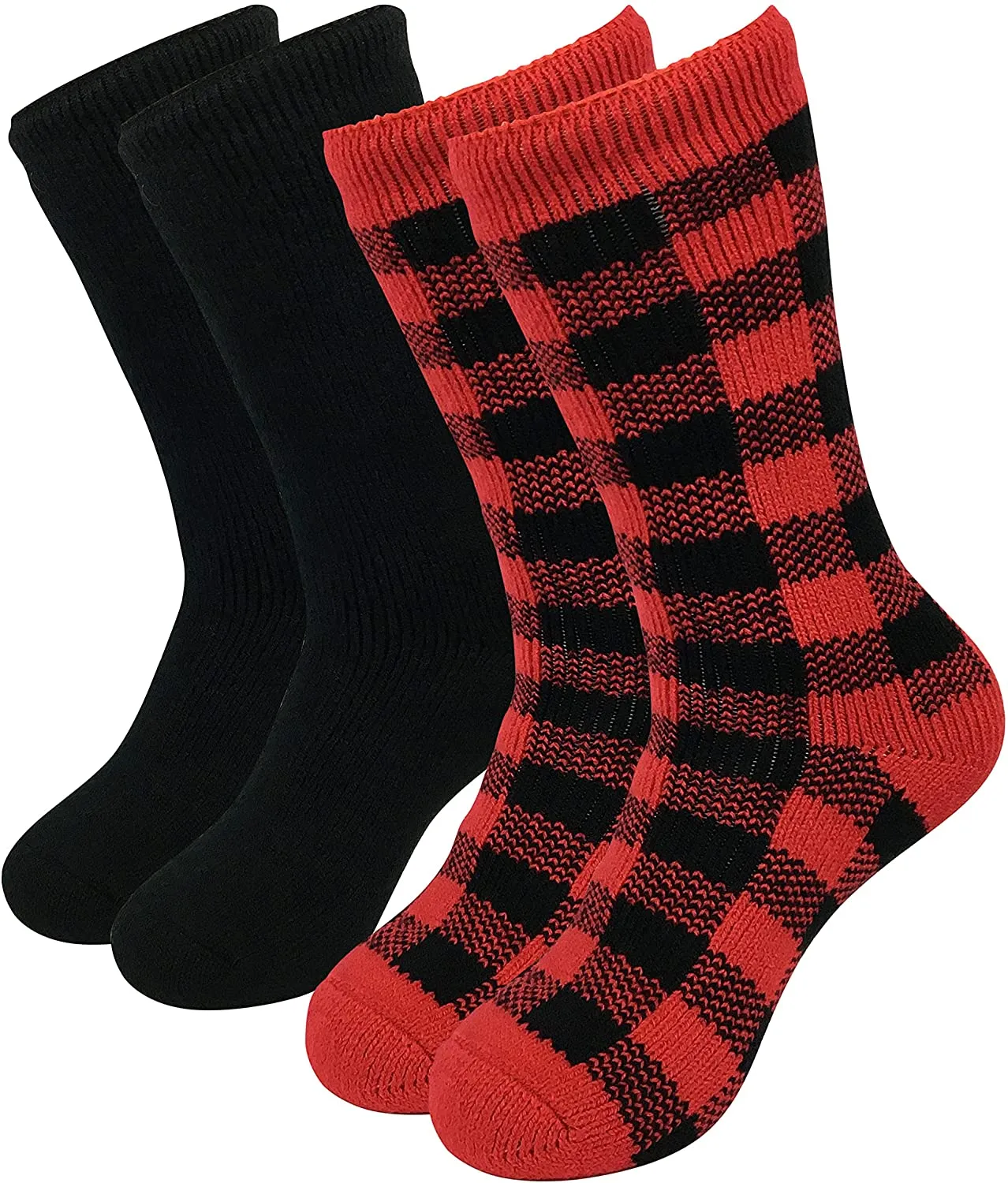 Women's 2 Pack Warm Cozy Thermal Socks - Thick Insulated Crew for Cold Winter Weather, Shoe Size 4-10