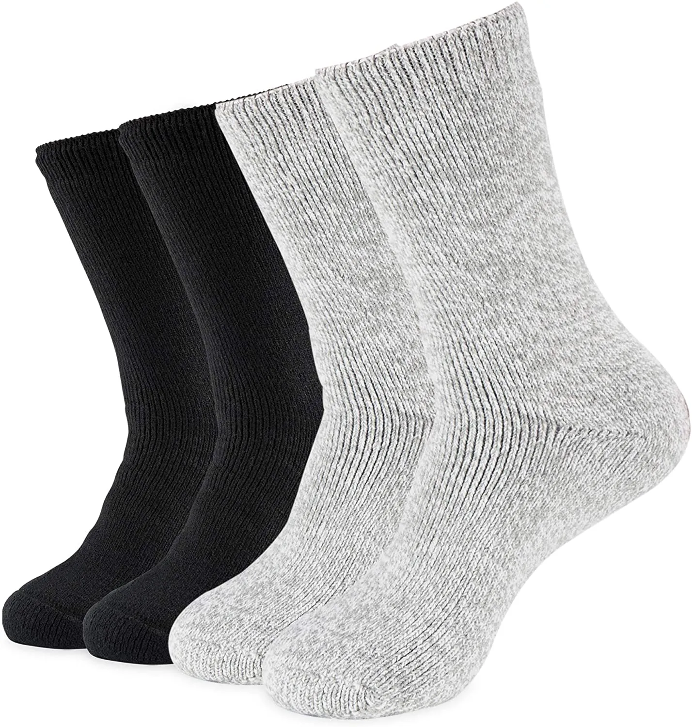 Women's 2 Pack Warm Cozy Thermal Socks - Thick Insulated Crew for Cold Winter Weather, Shoe Size 4-10