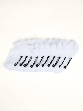 Women's Flat Knit Low-Cut Socks (10 Pairs) - White