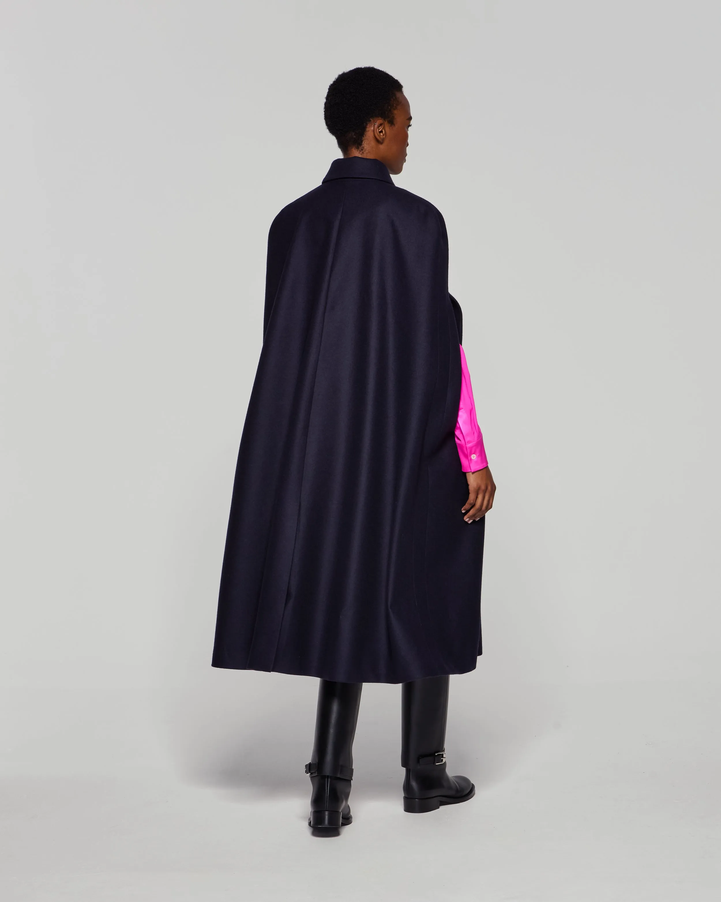 Wool Cape - Midnight Navy