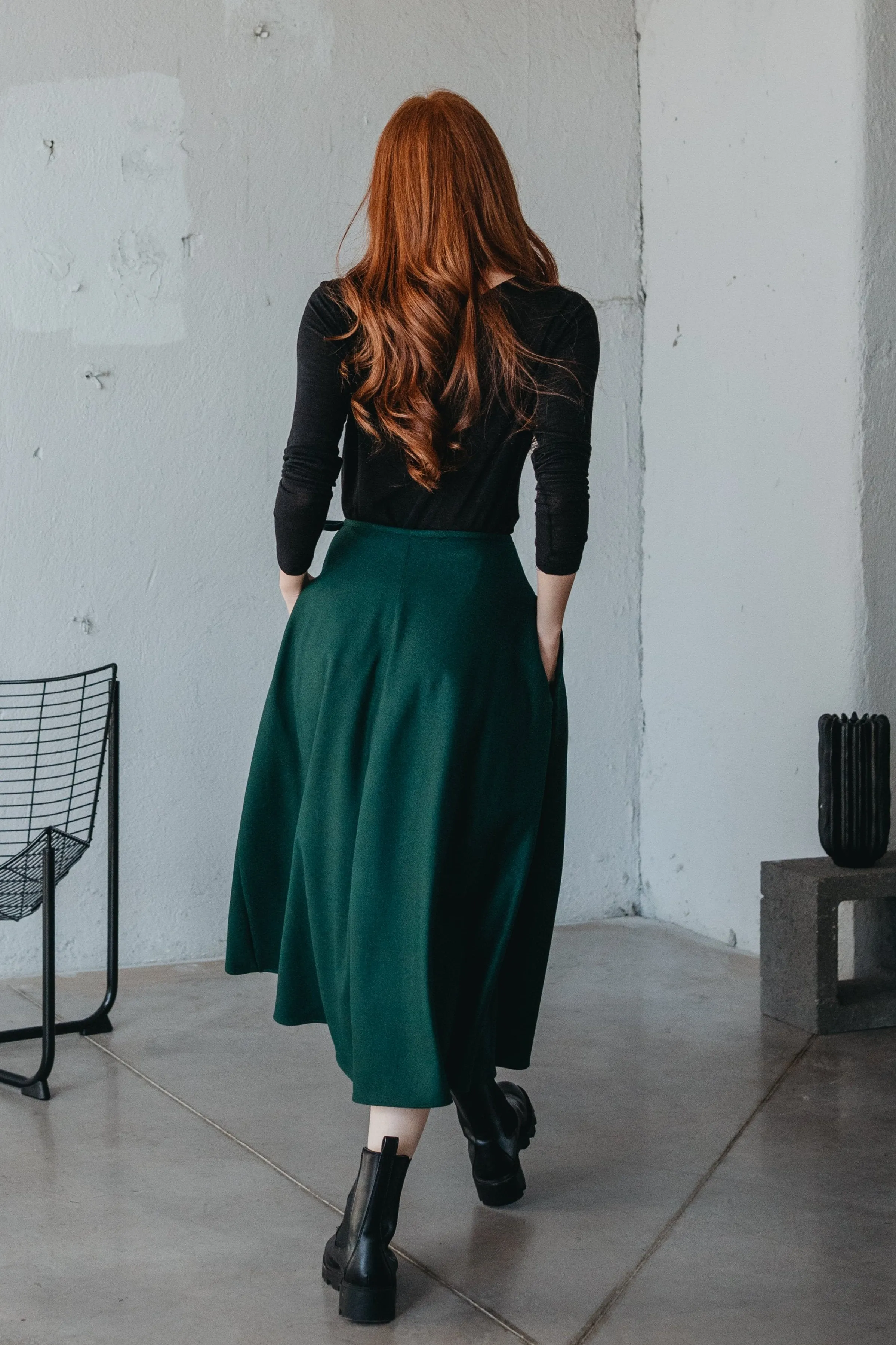 Wool Wrap Maxi Skirt