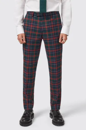 Woolf Slim Fit Green Tartan Trouser - ARCHIVE